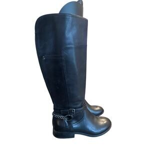 Women’s Marc Fisher Black Genuine Leather Riding Boots.  Size 6